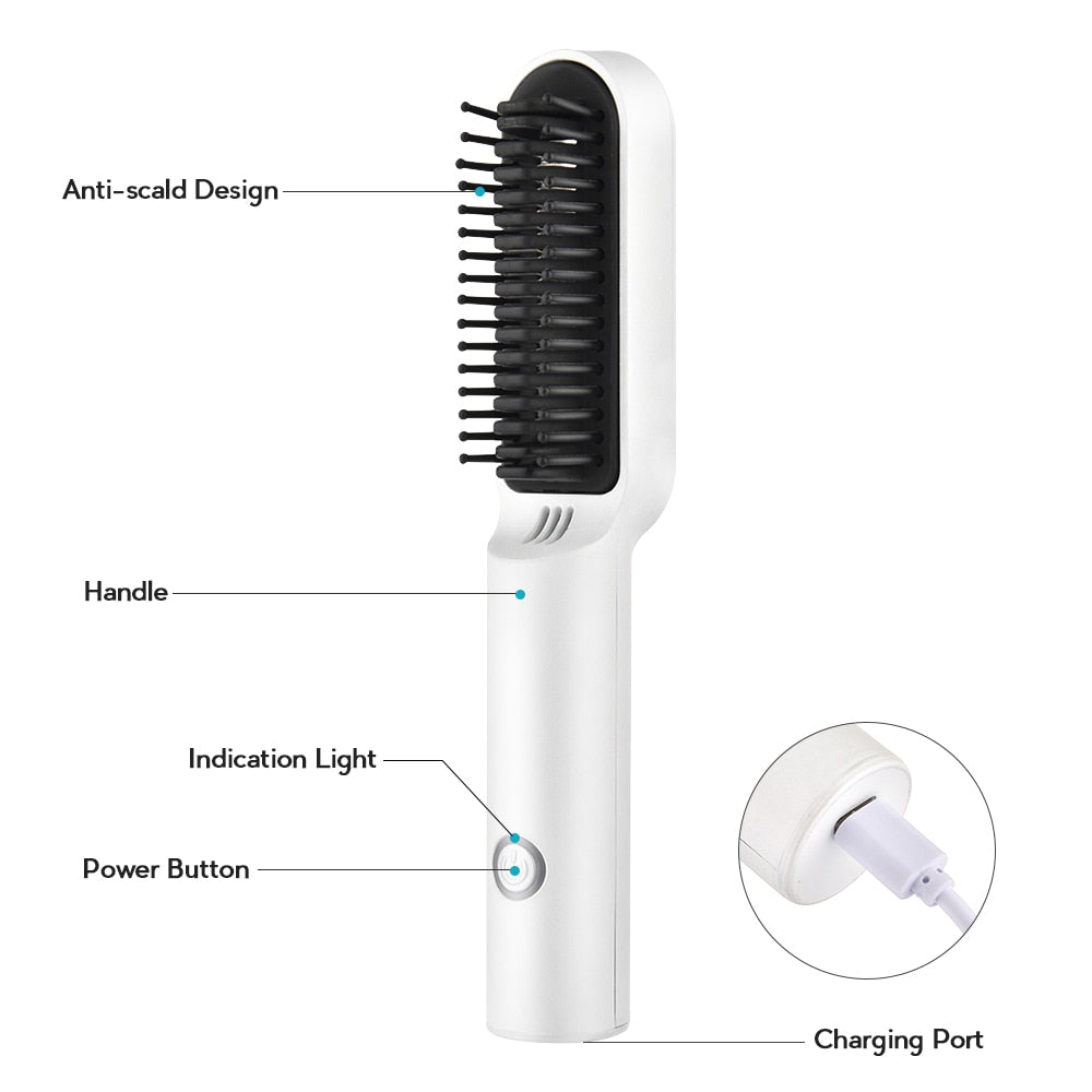 Cordless USB Hair Straightening Comb